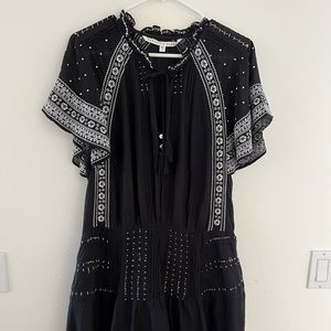 Veronica Beard Sz 12 Black with white embroidery